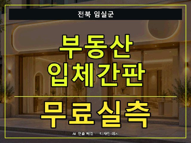전북 임실군 부동산 입체간판 무료실측 안내 썸네일 · AI 연출 배경
