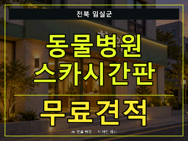 전북 임실군 동물병원 스카시간판 무료견적 안내 썸네일 · AI 연출 배경