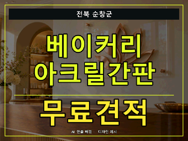 전북 순창군 베이커리 아크릴간판 무료견적 안내 썸네일 · AI 연출 배경