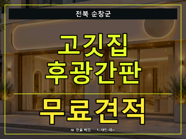 전북 순창군 고깃집 후광간판 무료견적 안내 썸네일 · AI 연출 배경
