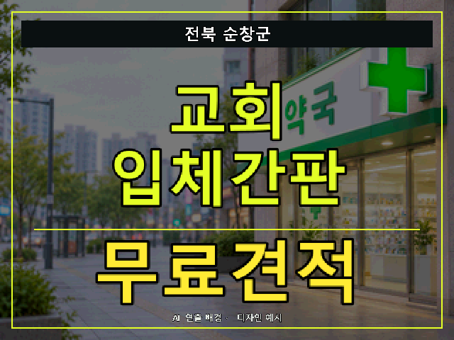 전북 순창군 교회 입체간판 무료견적 안내 썸네일 · AI 연출 배경