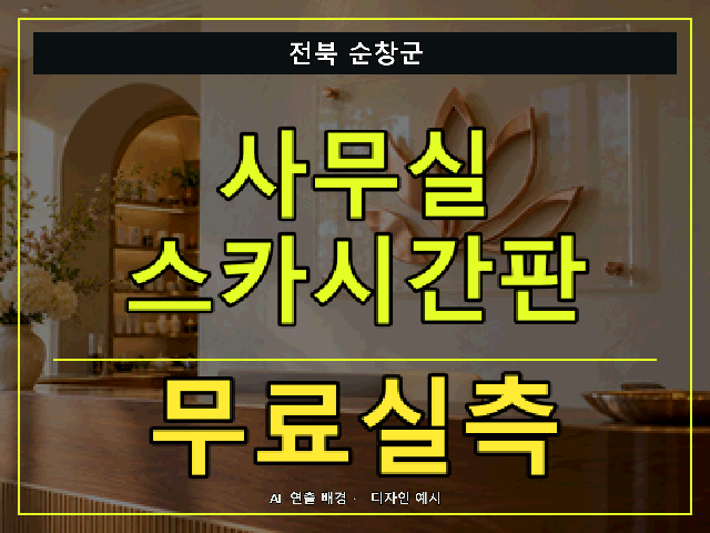 전북 순창군 사무실 스카시간판 무료실측 안내 썸네일 · AI 연출 배경