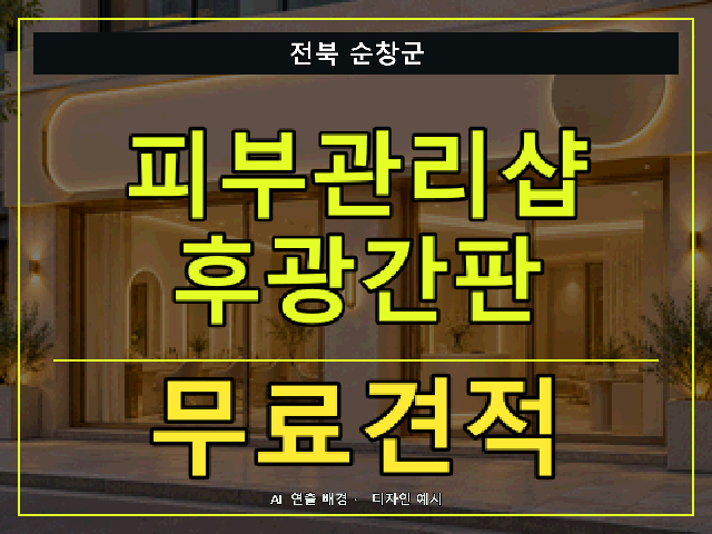 전북 순창군 피부관리샵 후광간판 무료견적 안내 썸네일 · AI 연출 배경