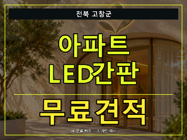 전북 고창군 아파트 LED간판 무료견적 안내 썸네일 · AI 연출 배경