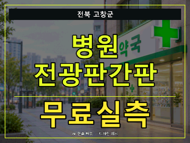 전북 고창군 병원 전광판간판 무료실측 안내 썸네일 · AI 연출 배경