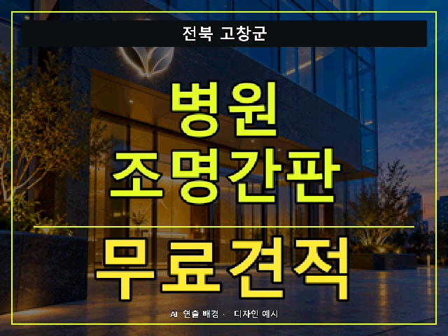 전북 고창군 병원 조명간판 무료견적 안내 썸네일 · AI 연출 배경