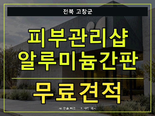 전북 고창군 피부관리샵 알루미늄간판 무료견적 안내 썸네일 · AI 연출 배경