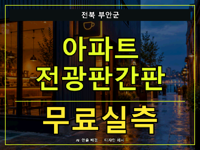 전북 부안군 아파트 전광판간판 무료실측 안내 썸네일 · AI 연출 배경