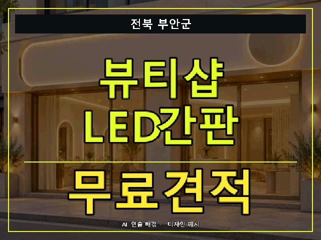전북 부안군 뷰티샵 LED간판 무료견적 안내 썸네일 · AI 연출 배경