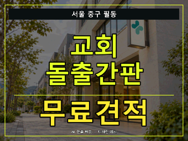 서울 중구 필동 교회 돌출간판 무료견적 안내 썸네일 · AI 연출 배경
