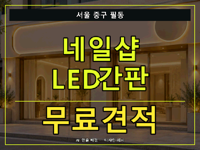 서울 중구 필동 네일샵 LED간판 무료견적 안내 썸네일 · AI 연출 배경