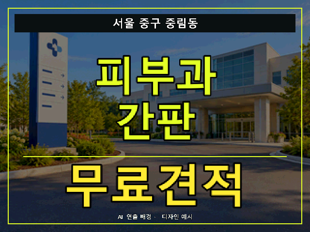 서울 중구 중림동 피부과 간판 무료견적 안내 썸네일 · AI 연출 배경