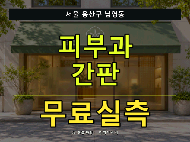 서울 용산구 남영동 피부과 간판 무료실측 안내 썸네일 · AI 연출 배경