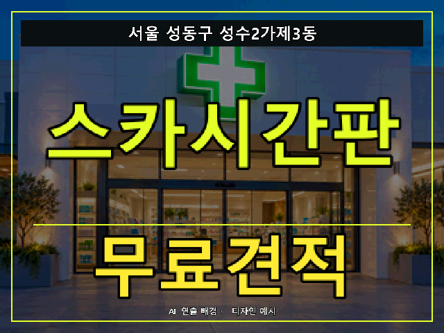 서울 성동구 성수2가제3동 스카시간판 무료견적 안내 썸네일 · AI 연출 배경