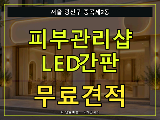서울 광진구 중곡제2동 피부관리샵 LED간판 무료견적 안내 썸네일 · AI 연출 배경