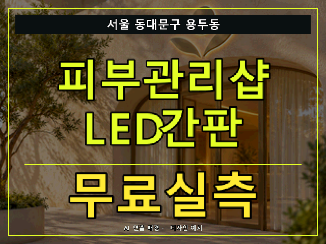 서울 동대문구 용두동 피부관리샵 LED간판 무료실측 안내 썸네일 · AI 연출 배경