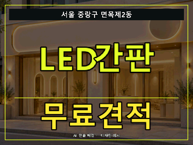 서울 중랑구 면목제2동 LED간판 무료견적 안내 썸네일 · AI 연출 배경