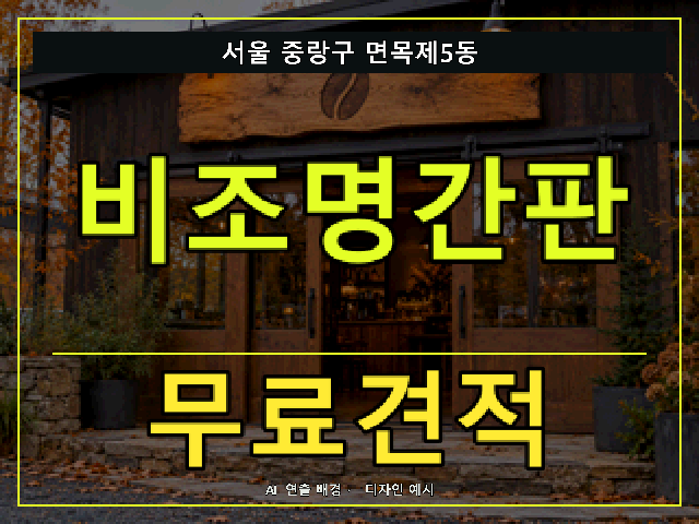서울 중랑구 면목제5동 비조명간판 무료견적 안내 썸네일 · AI 연출 배경