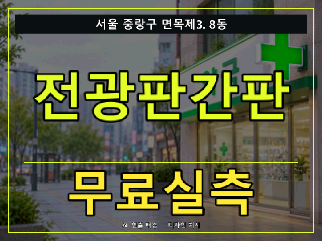서울 중랑구 면목제3.8동 전광판간판 무료실측 안내 썸네일 · AI 연출 배경