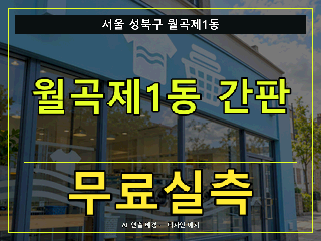 서울 성북구 월곡제1동 간판 제작 무료실측 안내 썸네일 · AI 연출 배경