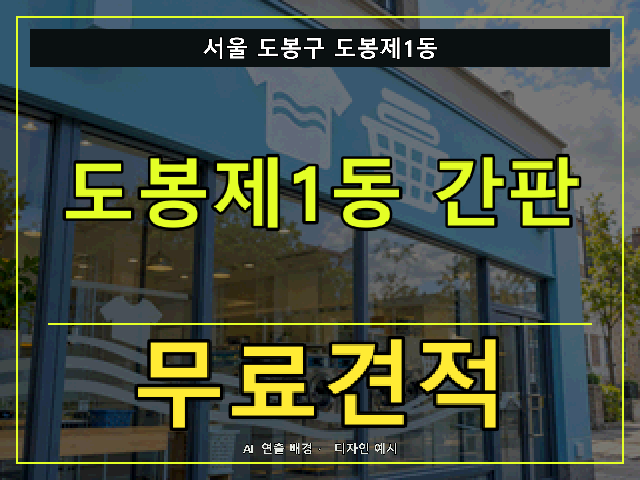 서울 도봉구 도봉제1동 간판 제작 무료견적 안내 썸네일 · AI 연출 배경