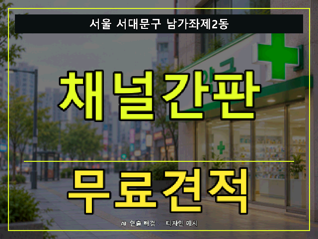 서울 서대문구 남가좌제2동 채널간판 무료견적 안내 썸네일 · AI 연출 배경