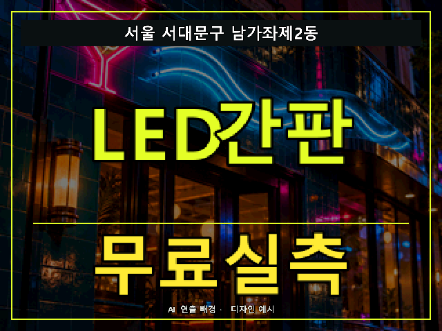 서울 서대문구 남가좌제2동 LED간판 무료실측 안내 썸네일 · AI 연출 배경