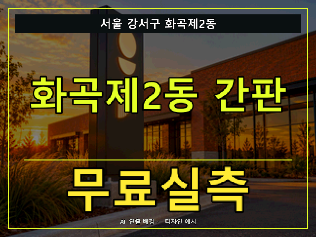 서울 강서구 화곡제2동 간판 제작 무료실측 안내 썸네일 · AI 연출 배경