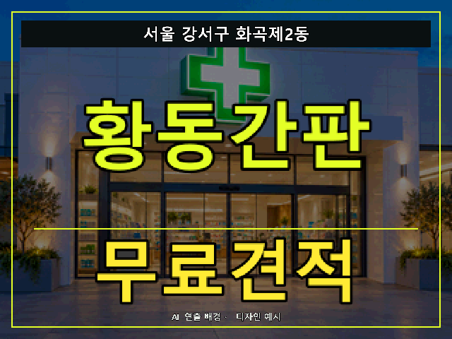 서울 강서구 화곡제2동 황동간판 무료견적 안내 썸네일 · AI 연출 배경