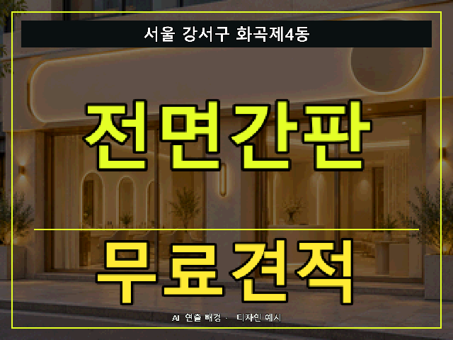 서울 강서구 화곡제4동 전면간판 무료견적 안내 썸네일 · AI 연출 배경