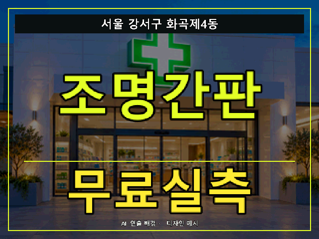 서울 강서구 화곡제4동 조명간판 무료실측 안내 썸네일 · AI 연출 배경