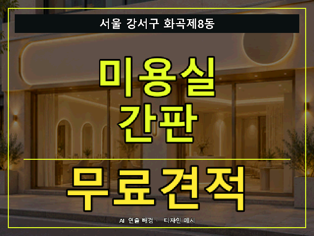 서울 강서구 화곡제8동 미용실 간판 무료견적 안내 썸네일 · AI 연출 배경