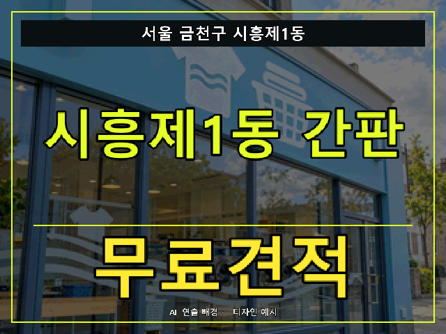 서울 금천구 시흥제1동 간판 제작 무료견적 안내 썸네일 · AI 연출 배경