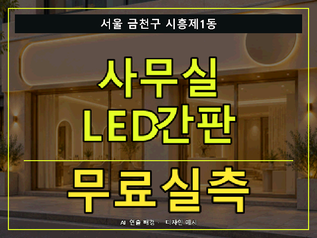 서울 금천구 시흥제1동 사무실 LED간판 무료실측 안내 썸네일 · AI 연출 배경