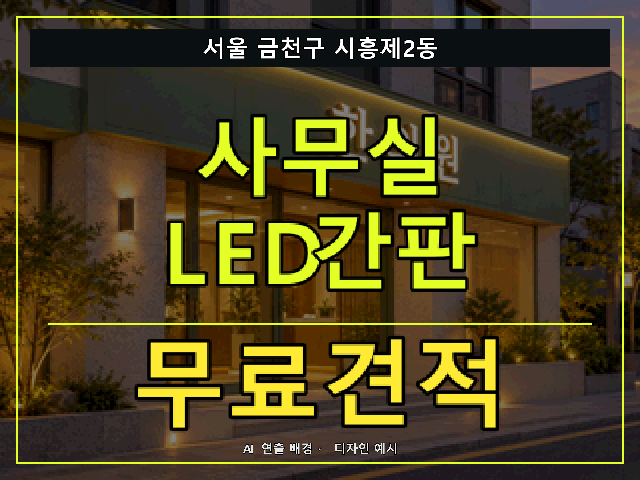 서울 금천구 시흥제2동 사무실 LED간판 무료견적 안내 썸네일 · AI 연출 배경