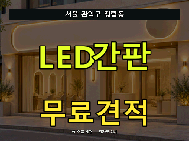 서울 관악구 청림동 LED간판 무료견적 안내 썸네일 · AI 연출 배경