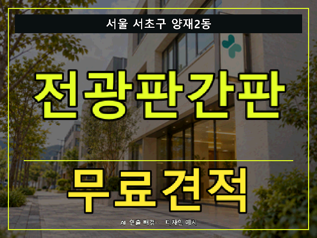 서울 서초구 양재2동 전광판간판 무료견적 안내 썸네일 · AI 연출 배경