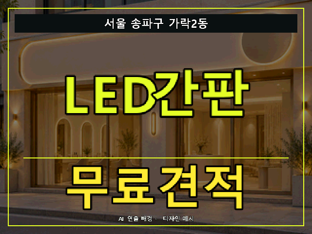 서울 송파구 가락2동 LED간판 무료견적 안내 썸네일 · AI 연출 배경