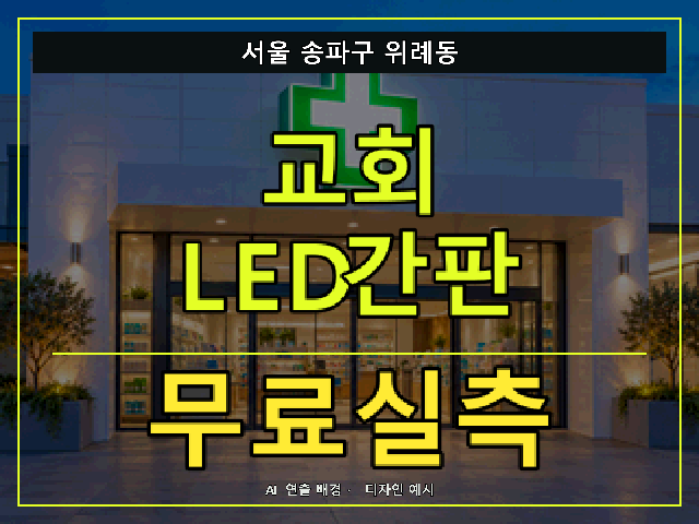 서울 송파구 위례동 교회 LED간판 무료실측 안내 썸네일 · AI 연출 배경