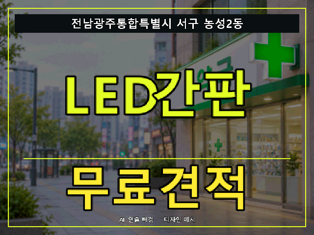 전남광주통합특별시 서구 농성2동 LED간판 무료견적 안내 썸네일 · AI 연출 배경