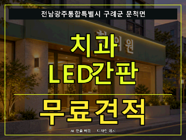 전남광주통합특별시 구례군 문척면 치과 LED간판 무료견적 안내 썸네일 · AI 연출 배경