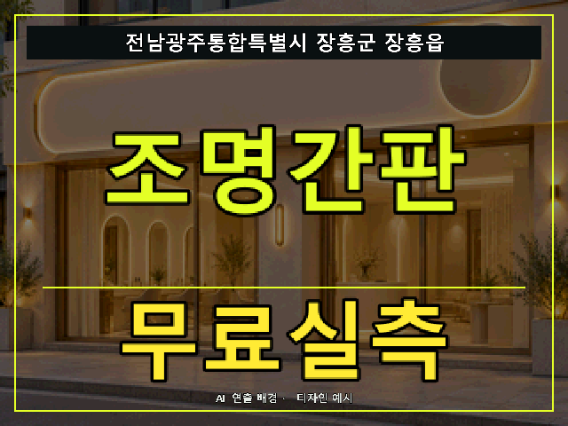 전남광주통합특별시 장흥군 장흥읍 조명간판 무료실측 안내 썸네일 · AI 연출 배경