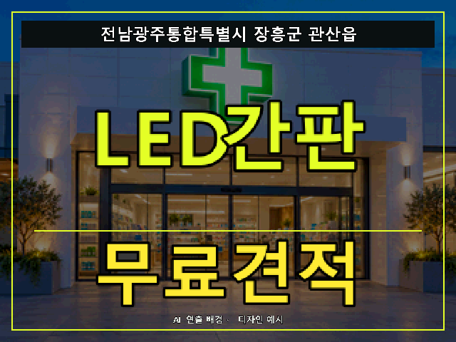전남광주통합특별시 장흥군 관산읍 LED간판 무료견적 안내 썸네일 · AI 연출 배경