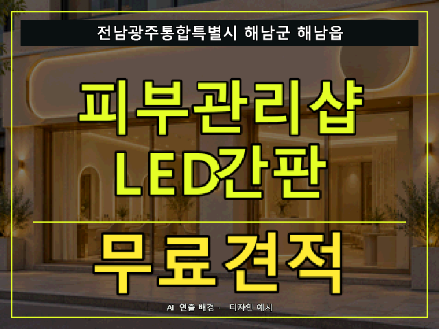 전남광주통합특별시 해남군 해남읍 피부관리샵 LED간판 무료견적 안내 썸네일 · AI 연출 배경