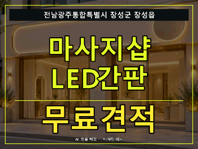 전남광주통합특별시 장성군 장성읍 마사지샵 LED간판 무료견적 안내 썸네일 · AI 연출 배경