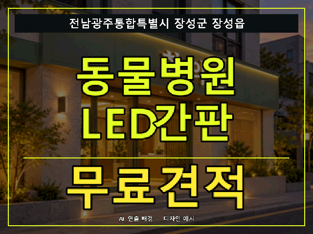 전남광주통합특별시 장성군 장성읍 동물병원 LED간판 무료견적 안내 썸네일 · AI 연출 배경