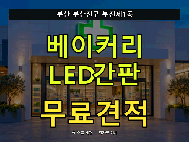 부산 부산진구 부전제1동 베이커리 LED간판 무료견적 안내 썸네일 · AI 연출 배경