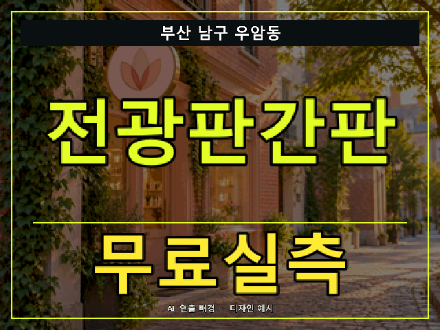 부산 남구 우암동 전광판간판 무료실측 안내 썸네일 · AI 연출 배경