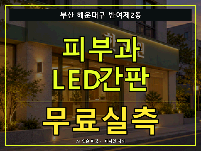 부산 해운대구 반여제2동 피부과 LED간판 무료실측 안내 썸네일 · AI 연출 배경