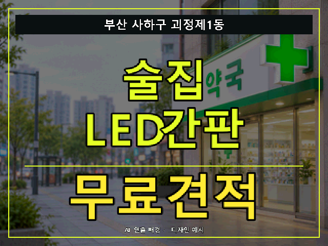 부산 사하구 괴정제1동 술집 LED간판 무료견적 안내 썸네일 · AI 연출 배경